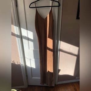 Ozma Anaise Slip Dress, Japanese Cupro in Almond